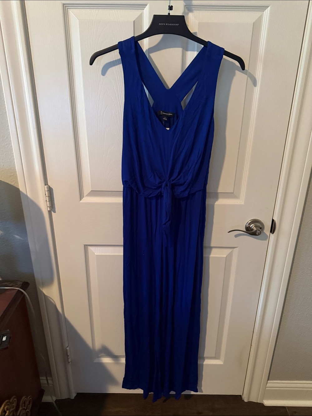 INC International Concepts Royal Blue Sleeveless Maxi Dress with Tie Waist